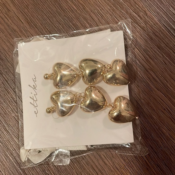 ETTIKA Women Earrings 18K Gold Plated NWT - Picture 2 of 2